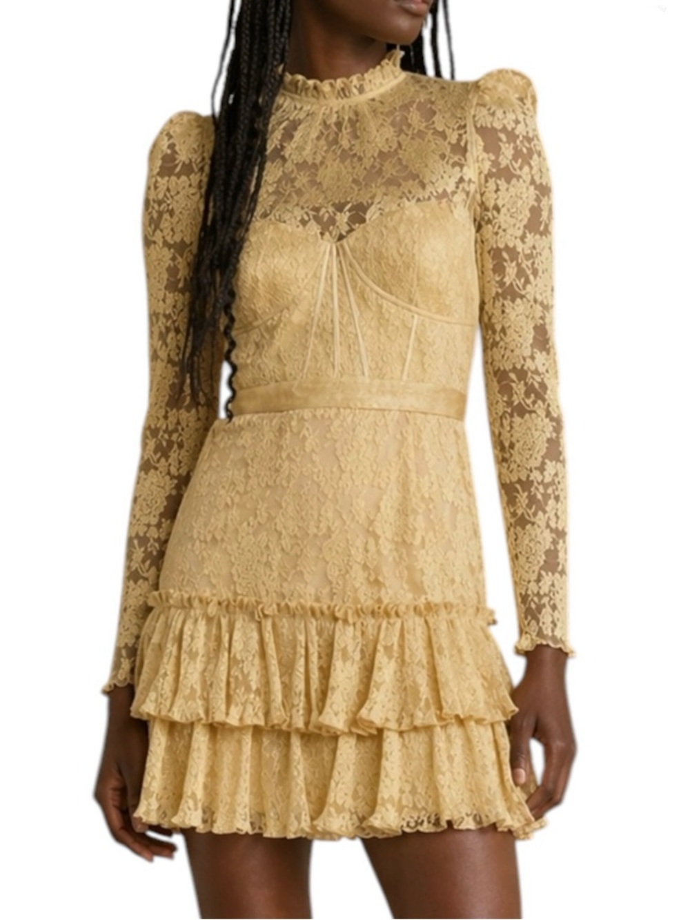 SAYLOR Gold Adria Mini Dress Medium